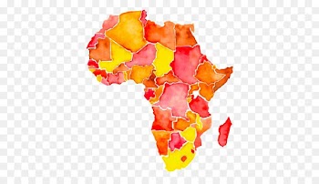 Africa Map Watercolor painting Continent - Watercolor Africa map 