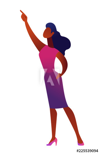 African american business woman pointing with finger vector illustration