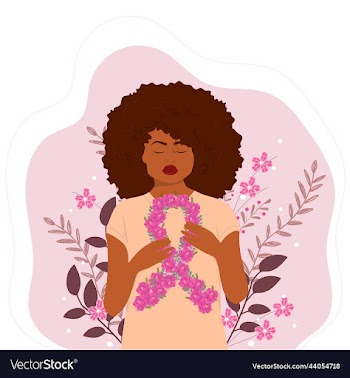 african american woman holding awareness ribbon