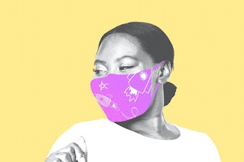 African American woman wearing face mask to prevent Covid 19