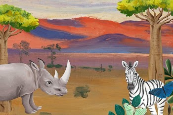 African animals background, drawing design | Free Photo Illustration - rawpixel