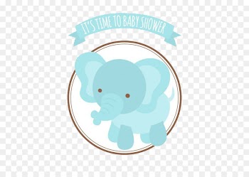 African bush elephant Infant Elephantidae Baby shower - Baby shower cards and blue elephant 