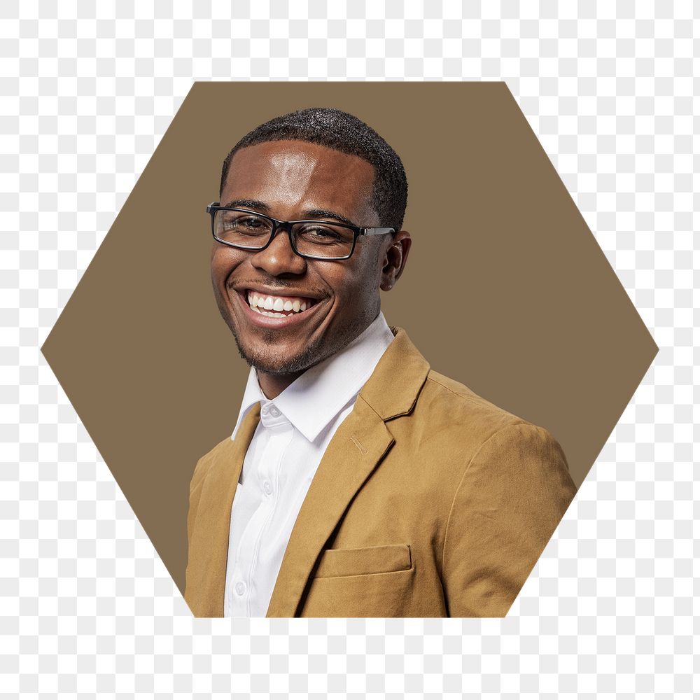 African businessman png badge sticker, | Free PNG - rawpixel