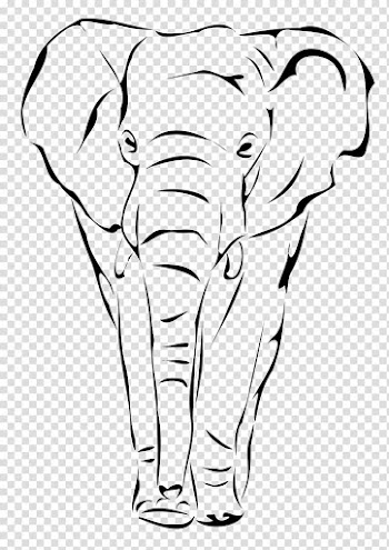 African elephant Drawing Line art , elephant transparent background PNG clipart