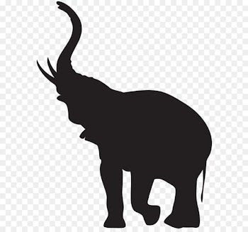 African elephant Indian elephant Clip art - Elephant with Trunk Raised Silhouette PNG Clip Art 