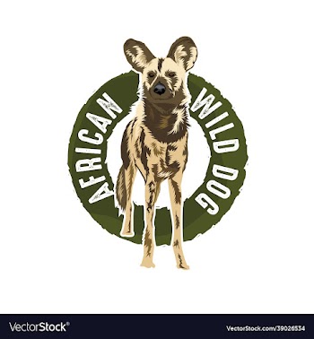 african wild dog logo design