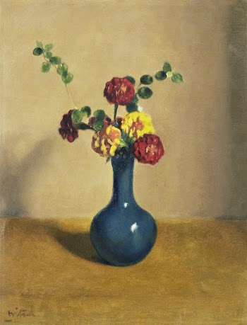 Afrikaantjes in een blauw vaasje (ca. 1885&ndash;1922) in high resolution by Willem Witsen. Original from The Rijksmuseum. Digitally enhanced by rawpixel.