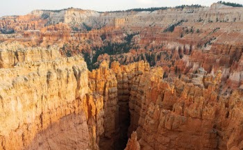 After hiking the Navajo Trail at Bryce Canyon, I reached to top as the sun was beginning to set. After I caught my breath, I turned and took this photo of the canyons that I had just hiked through.