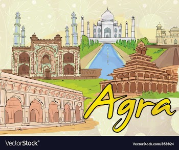 Agra doodles vector image