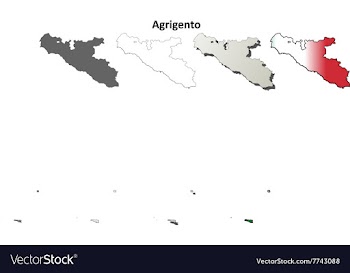 Agrigento blank detailed outline map set vector image