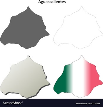 Aguascalientes blank outline map set vector image