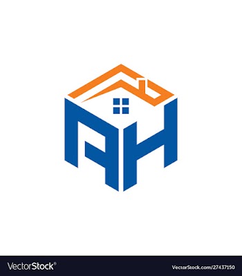 Ah home abstract polygonal letter logo vector image