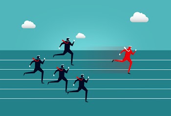 Ahead of the Pack - Career Advancement - Finish Line - Businessm 