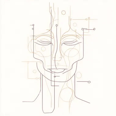 AI-Generated Abstract Human Face Illustration AI-Generated Abstract Human Face Illustration