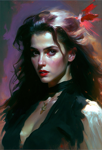 AI generated - Paiting of a southern gothic vampire