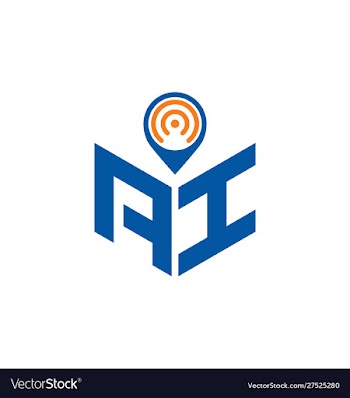 Ai location logo vector image