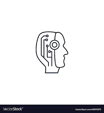 ai robot creative icon from artificial