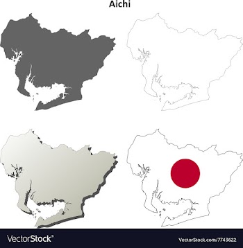 Aichi blank outline map set vector image
