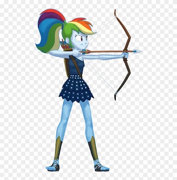 Aiming, Archer Dash, Arrow, Artist - Equestria Girls Rainbow Dash Side View