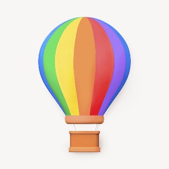 Air balloon collage element, 3D | Free PSD - rawpixel