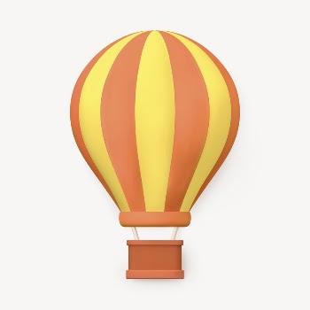 Air balloon collage element, 3D | Free PSD - rawpixel