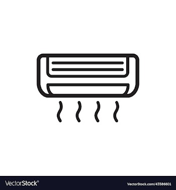 air conditioner in trendy flat style