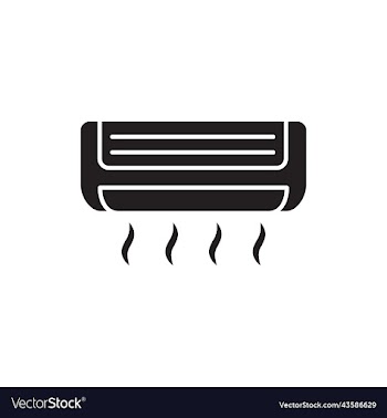 air conditioner in trendy flat style
