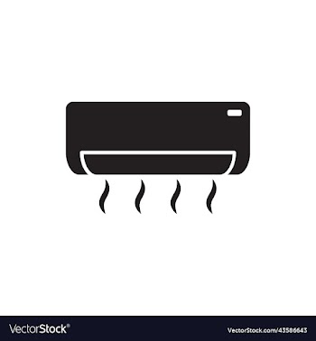 air conditioner in trendy flat style