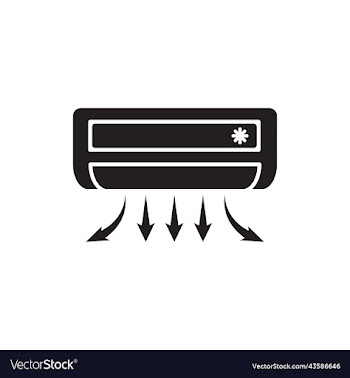 air conditioner in trendy flat style