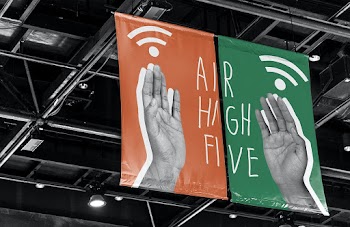 Air high five new normal greeting poster
