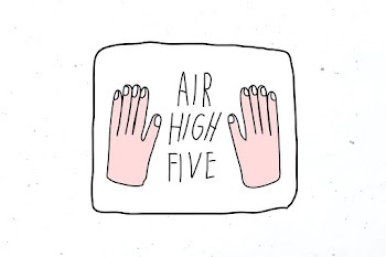 Air high five psd social distancing doodle sticker