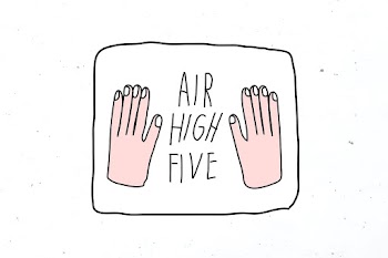 Air high five vector social distancing doodle sticker