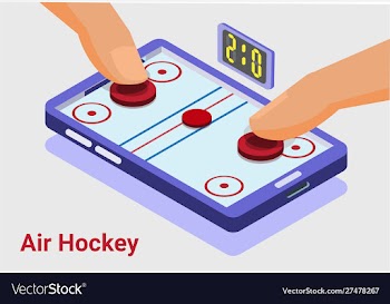 Air hockey game isometric mobile vector image