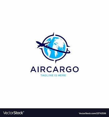Aircargo aviation logo template vector image