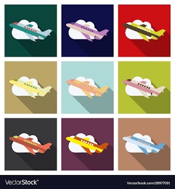 Aircraft icon travel isolated on background flat vector image