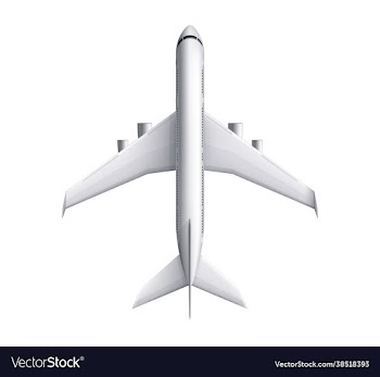 aircraft top view isolated on white background