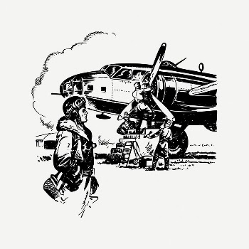 Airforce collage element, black & | Free PSD Illustration - rawpixel