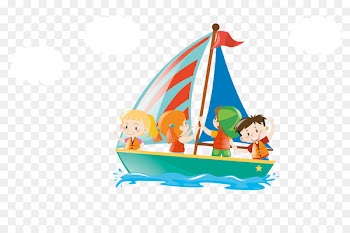 Airplane Air Transportation Bus - Colored sailing ship 