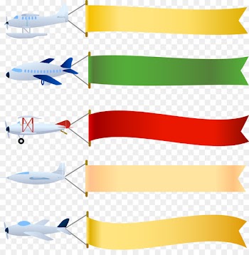Airplane Aircraft Banner Clip art - Aircraft off with ribbon 