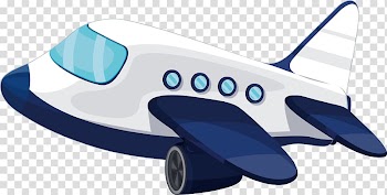 Airplane Aircraft Cartoon , Blue and white small aircraft transparent background PNG clipart
