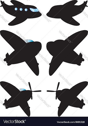 Airplane Black Silhouette2 vector image