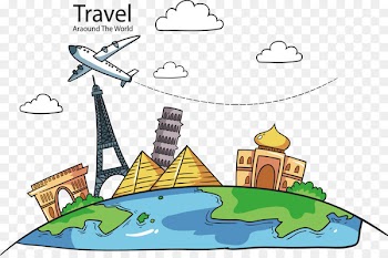 Airplane Clip art - The plane travels around the world 