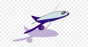 Airplane Clipart Purple - Airplane Take Off Clipart