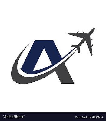 Airplane company logo traveling logo vector image