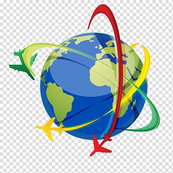 Airplane Computer Icons , Earth flying around the line transparent background PNG clipart