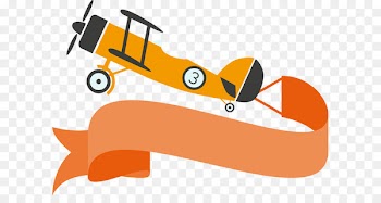Airplane Euclidean vector Banner - Vector cartoon plane pulling a yellow ribbon 