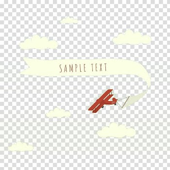 Airplane Message Cloud Illustration, Aircraft ribbon with the message transparent background PNG clipart
