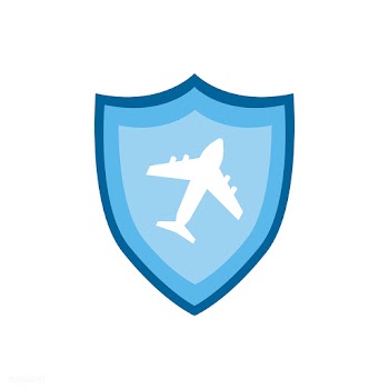 Airplane on top of shield icon isolated | Free stock vector - 429463