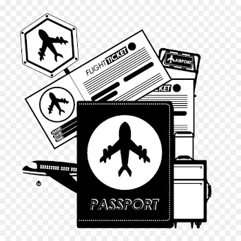 Airplane Passport Travel - Black and white passport file 