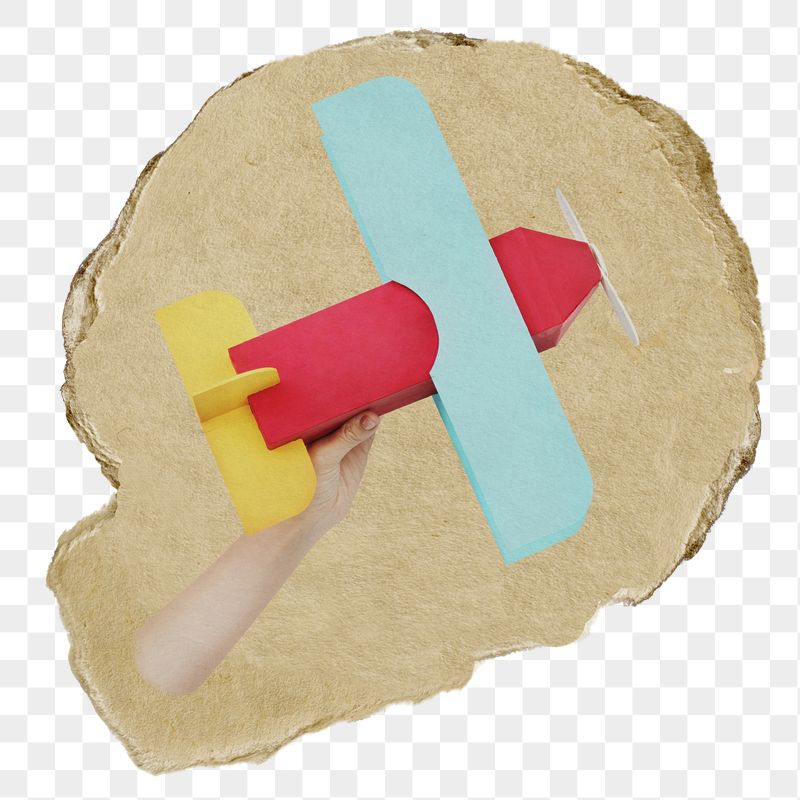 Airplane png paper craft sticker, | Free PNG - rawpixel